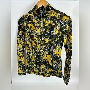 SNOSKINS Women’s Extra Small‎ XS Half Zip Long Sleeve Shirt Baselayer yellow